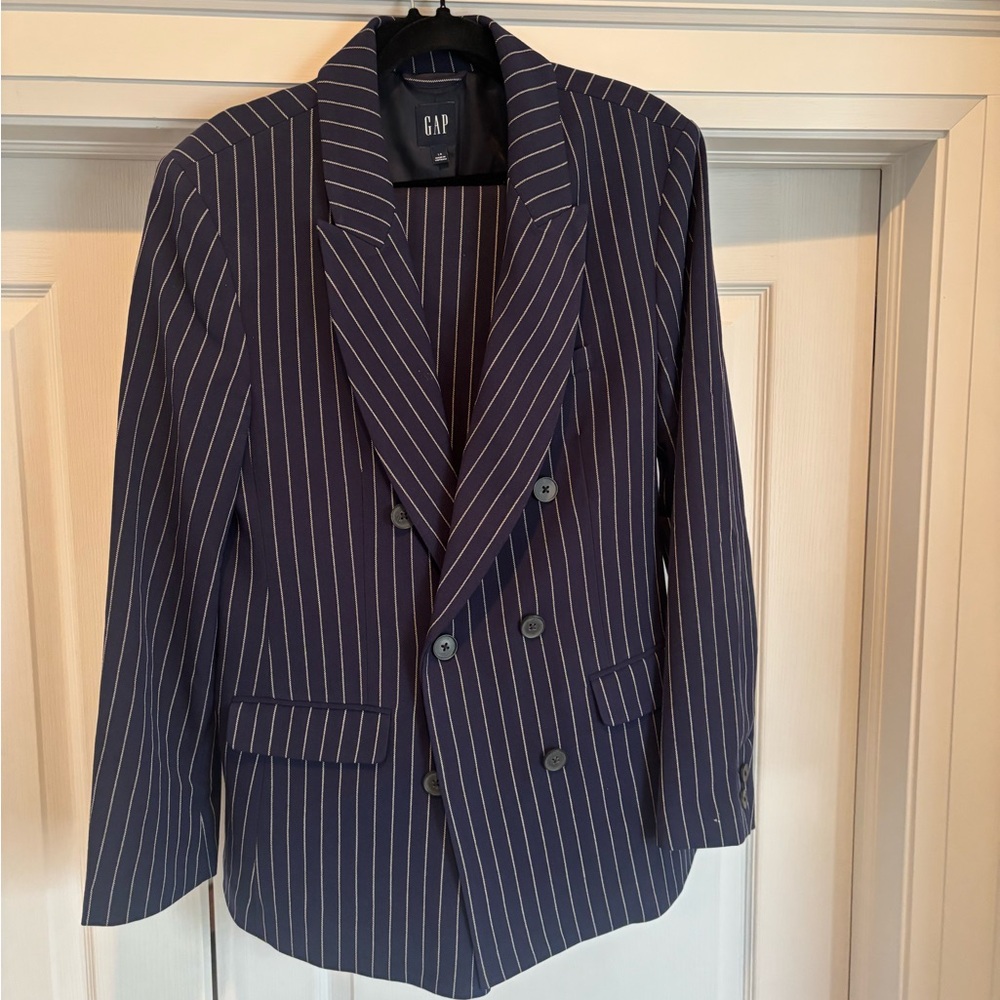 GAP Blue Pinstripe Suit - L / Tall